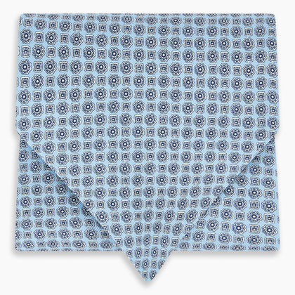 Pale Blue Floral Trellis Silk Cravat Image 3