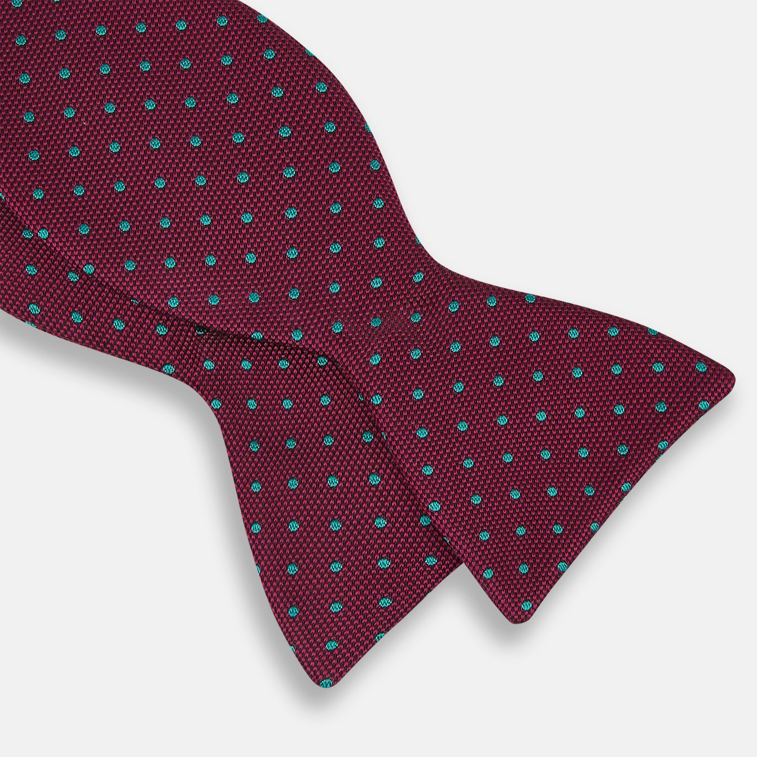View 3 of product Green and Magenta Spot Silk Bow Tie