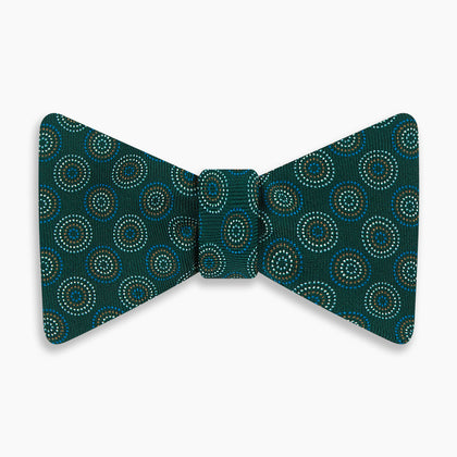 FOREST GREEN AND WHITE CIRCLE BOW TIE Image 4