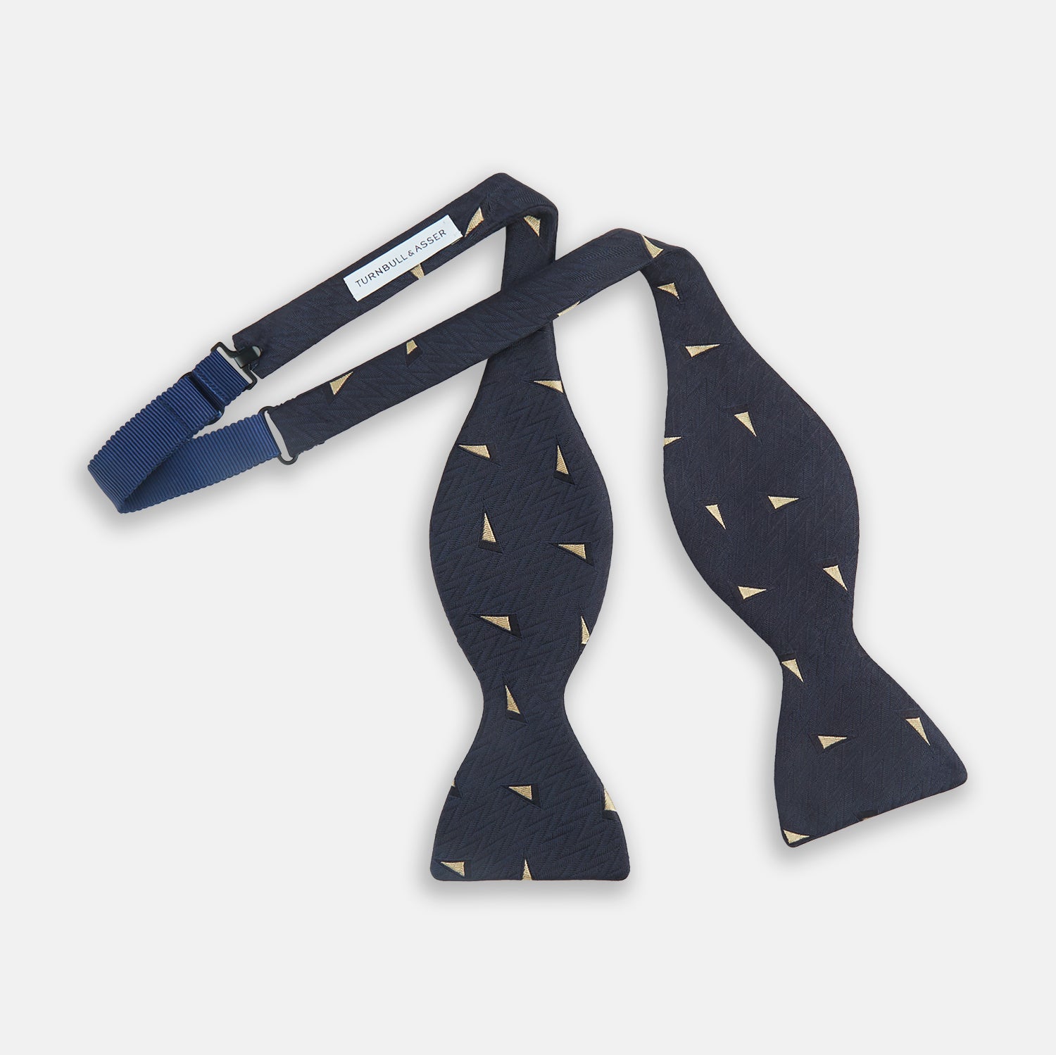 Navy Triangle Silk Bow Tie