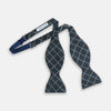 View 2 of product Navy Triple Check Silk Bow Tie