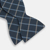 View 3 of product Navy Triple Check Silk Bow Tie