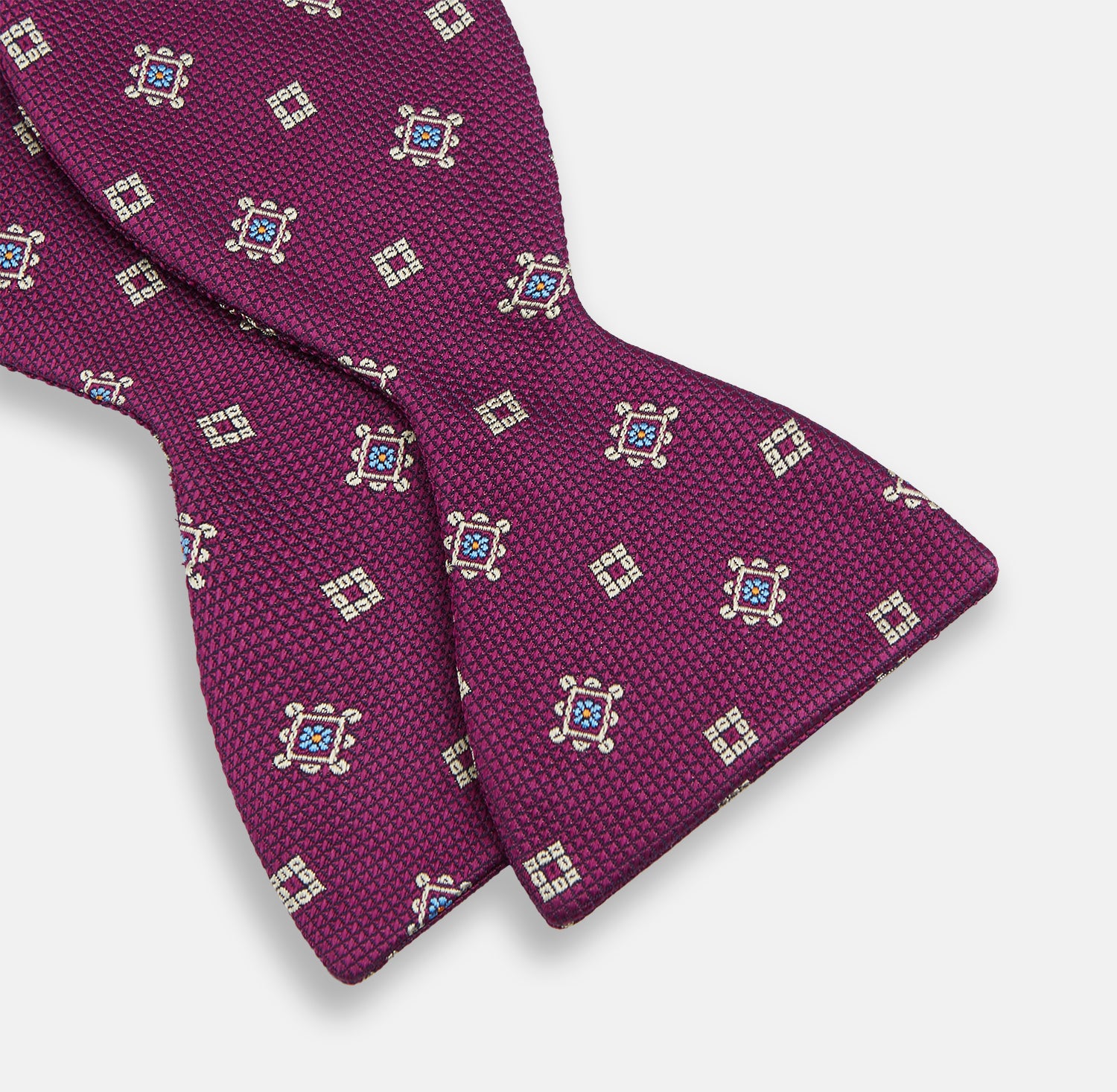 View 3 of product Magenta Motif Silk Bow Tie