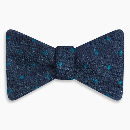 Teal Micro Dot Silk Bow Tie Image 3