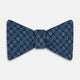 Dark Navy Floral Tile Pattern Printed Silk Bow Tie OS