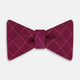 Burgundy Dotted Check Pattern Printed Silk Bow Tie OS