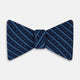 Blue Beaded Ticking Stripe Printed Silk Bow Tie OS