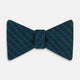 Forest Green Beaded Ticking Stripe Silk Bow Tie OS