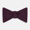 View 1 of product Red Beaded Ticking Stripe Printed Silk Bow Tie OS