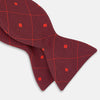 View 3 of product Tulip Red Concentric Diamond Printed Silk Bow Tie OS