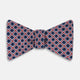 Dark Navy and Red Nested Square Printed Silk Bow Tie OS