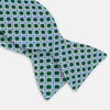 View 3 of product Forest Green and Blue Nested Square Printed Silk Bow Tie OS