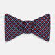 Red and Blue Nested Square Printed Silk Bow Tie OS