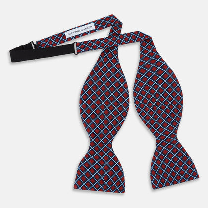 RED AND BLUE CHECKED SILK BOW TIE Image 1
