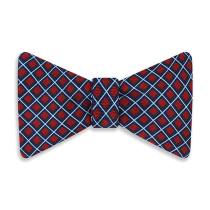 RED AND BLUE CHECKED SILK BOW TIE Image 3