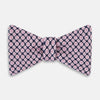 View 1 of product Pink and Navy Rosette Medallion Printed Silk Bow Tie OS