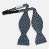 View 2 of product Navy Interlocking Circle Foulard Silk Bow Tie OS