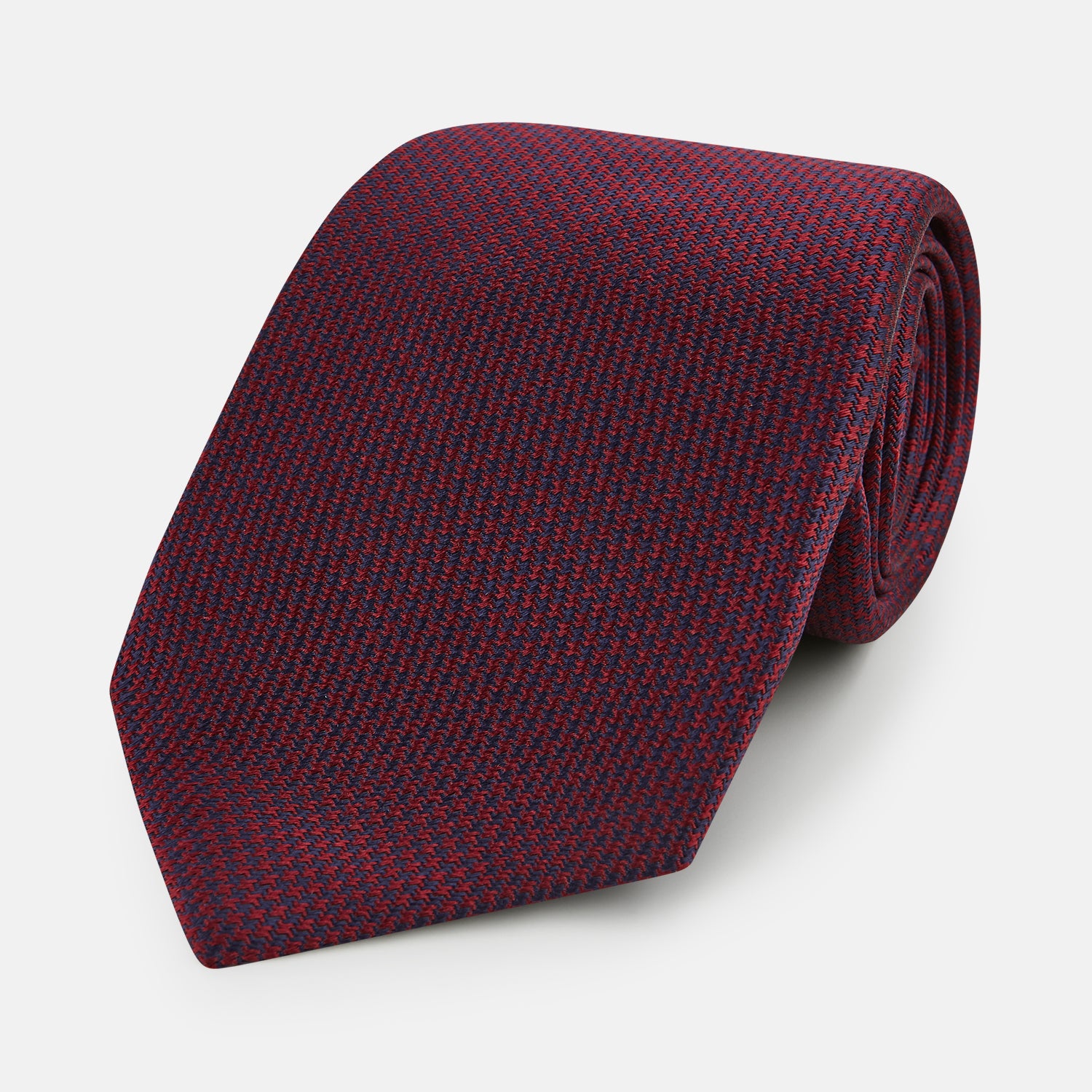 View 1 of product Seven-Fold Navy and Red Silk Tie