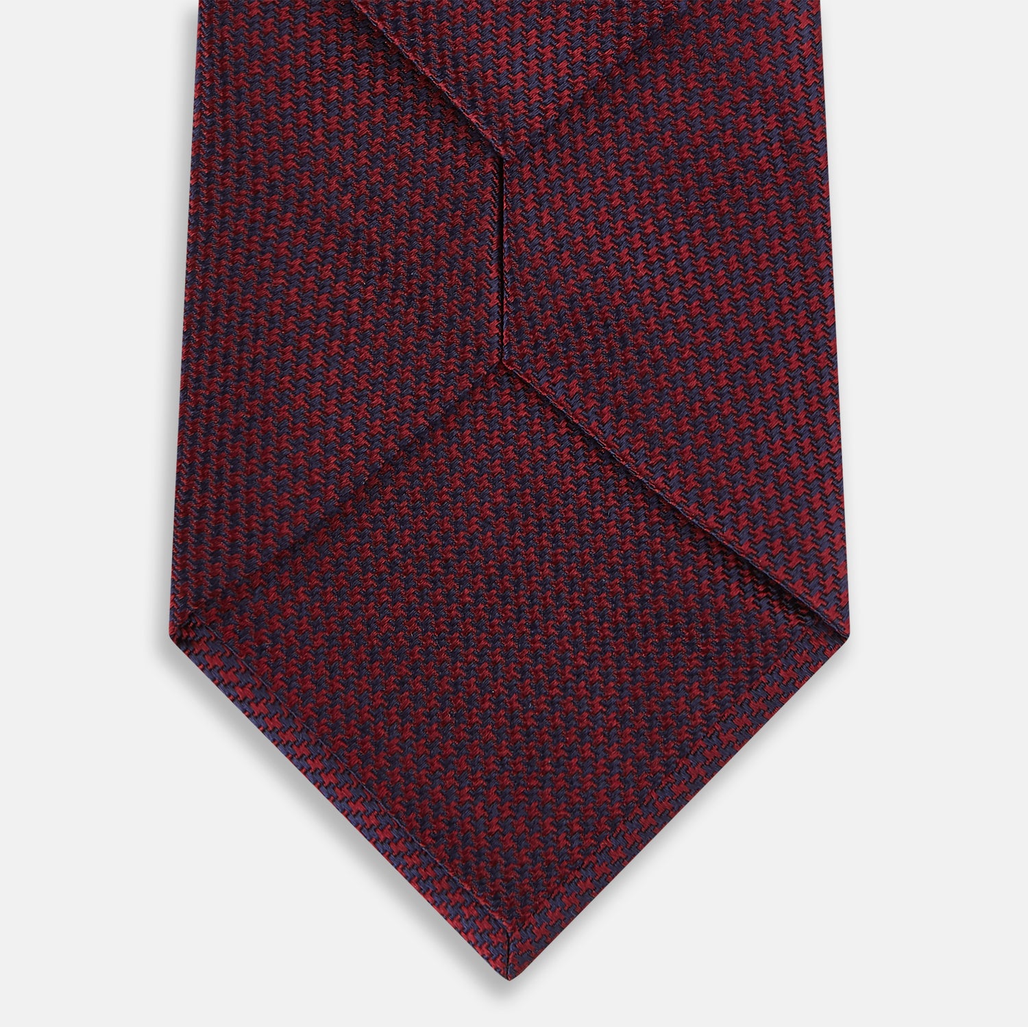 View 3 of product Seven-Fold Navy and Red Silk Tie