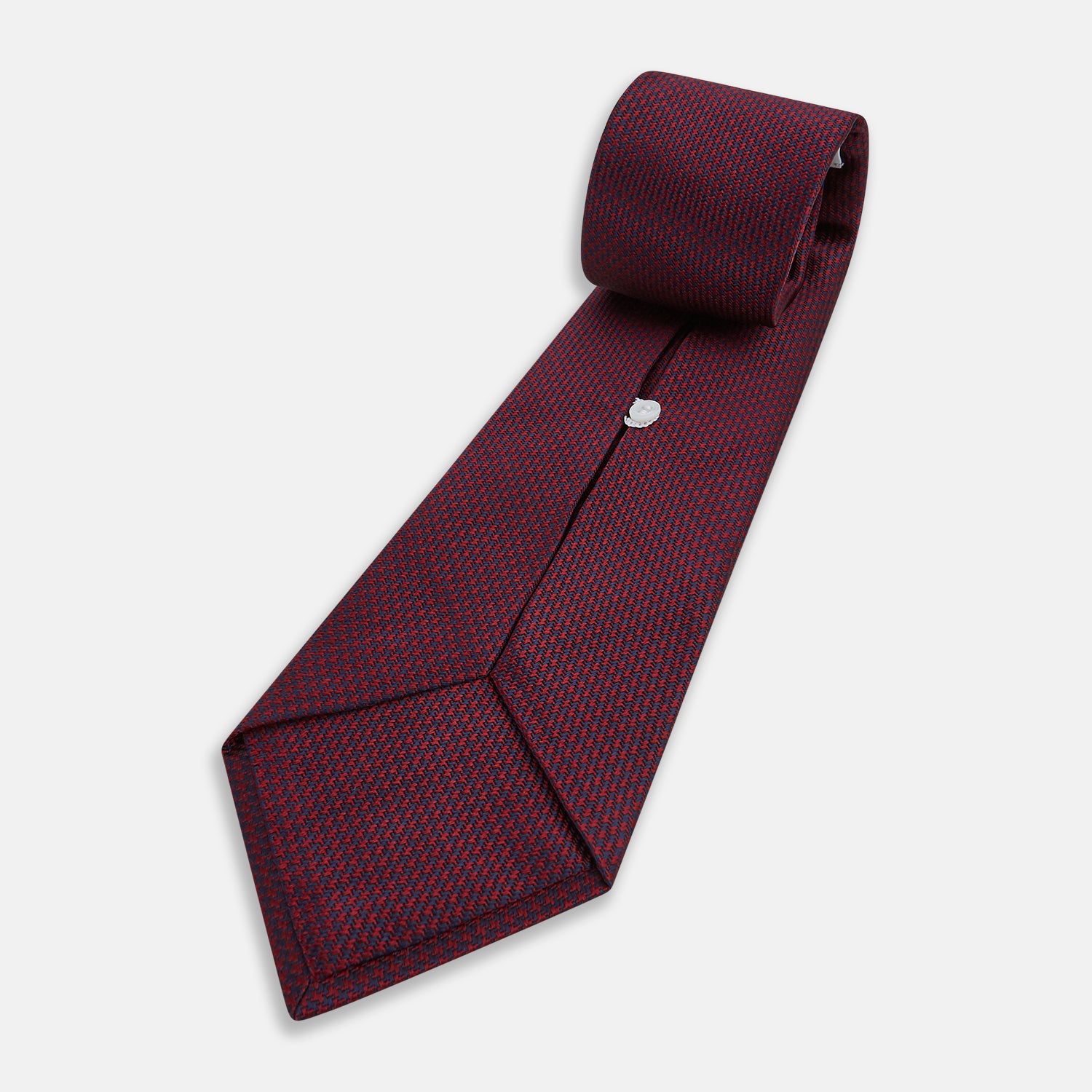 View 5 of product Seven-Fold Navy and Red Silk Tie