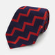 Seven-Fold Silk Red and Navy Geometric Tie