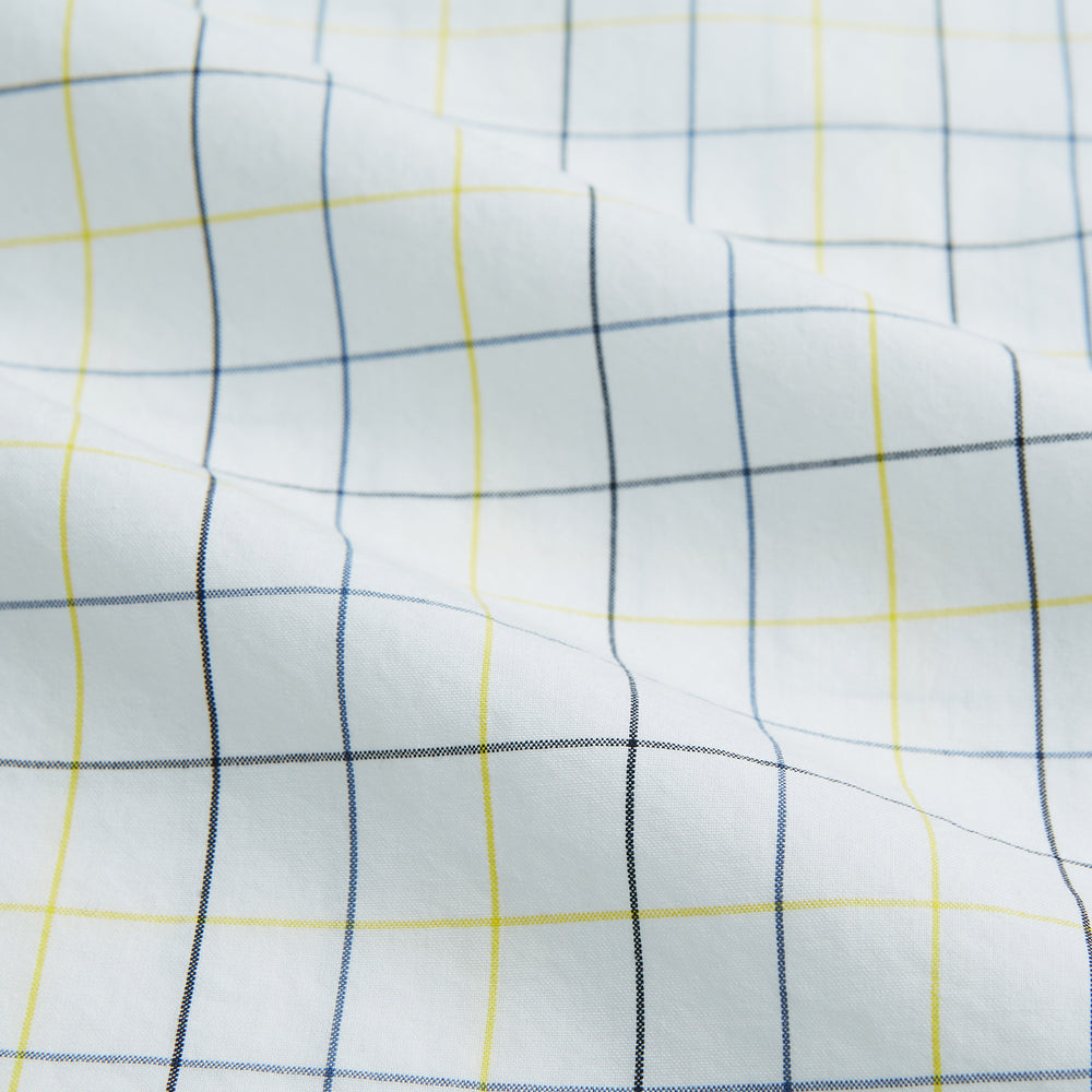 Yellow and Blue Grid Check Mayfair Shirt