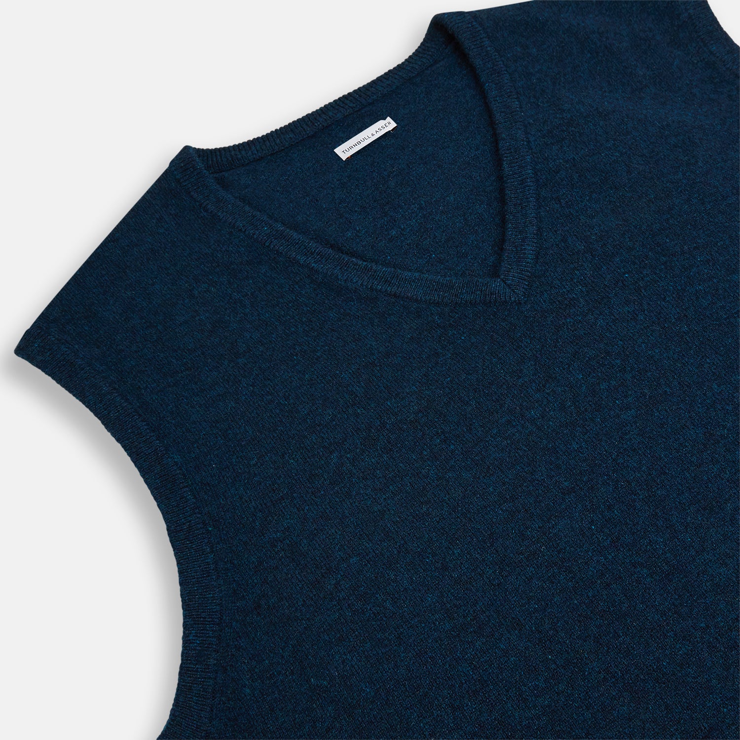 View 2 of product Dark Green Melange Cashmere V-Neck Vest