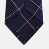 View 4 of product FONDANT PINK and WINDOW PANE NAVY SIlk TIE