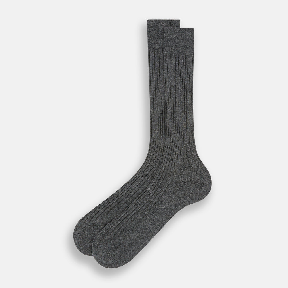 Grey Organic Cotton Mid-Length Socks