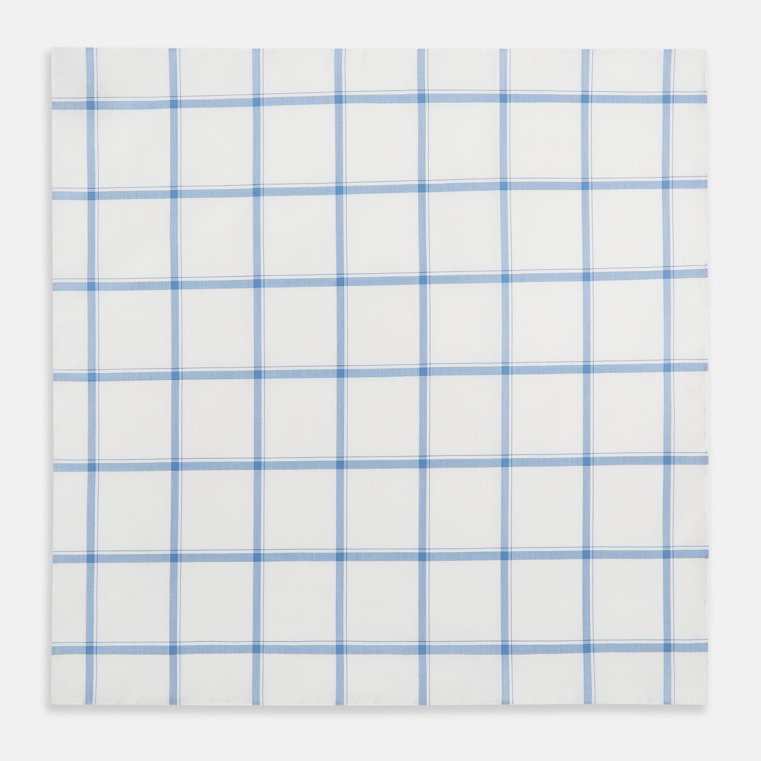 View 2 of product Colony Blue Grid Check Hand-Rolled Handkerchief