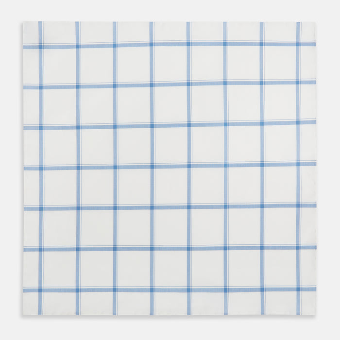 Colony Blue Grid Check Hand-Rolled Handkerchief Image 1