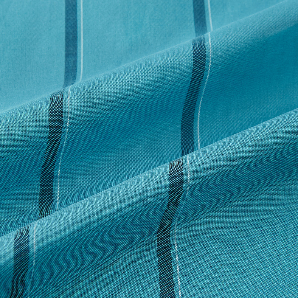 Turquoise Track Stripe Shirt with Contrast T&A Collar and Cuffs