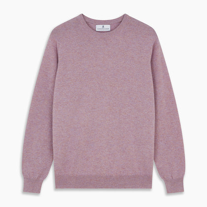 Lilac Heather Glenn Cashmere Crew Neck Jumper Image 3