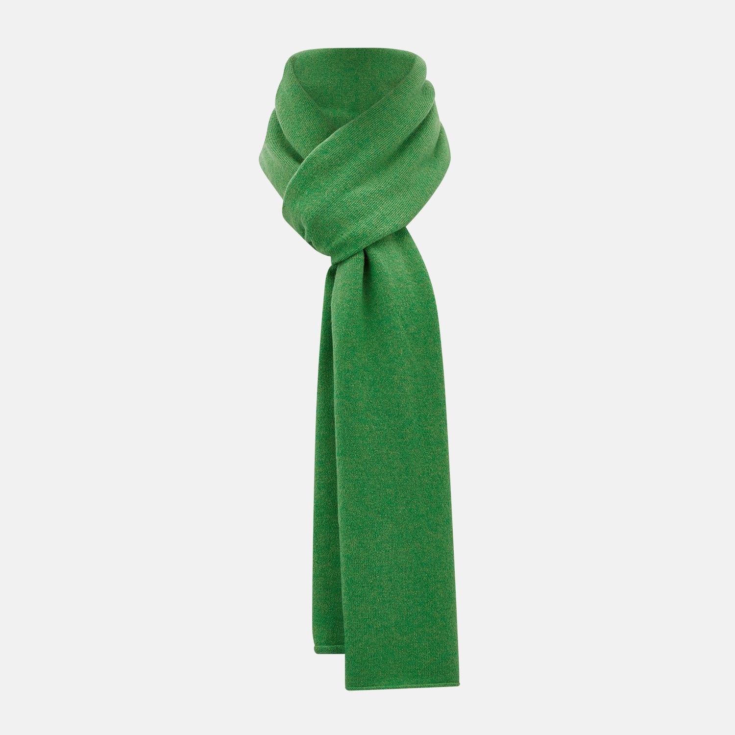 View 1 of product Plain Kelly Green Cashmere Knitted Scarf
