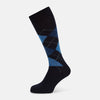 View 1 of product Navy/Blue Wool Check Mid-Length Socks