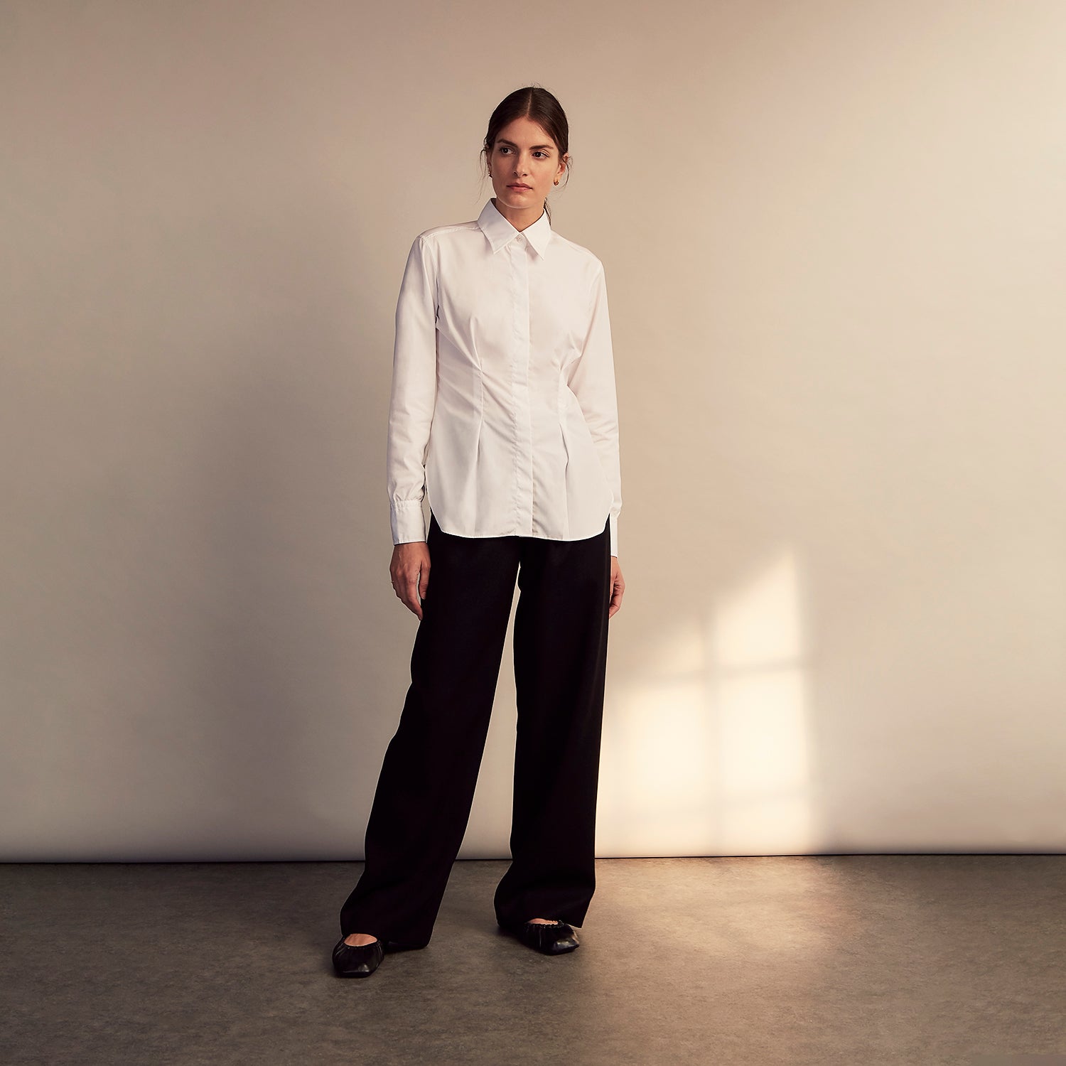 women's white dress shirts White Cotton Tailored Bianca Shirt – Turnbull & Asser US