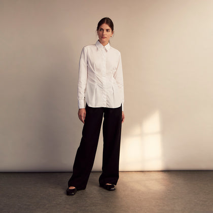 White Cotton Tailored Bianca Shirt Image 4