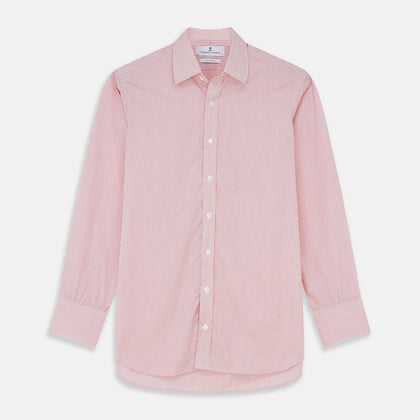 Pink and White Stripe Cotton Fabric Image 1