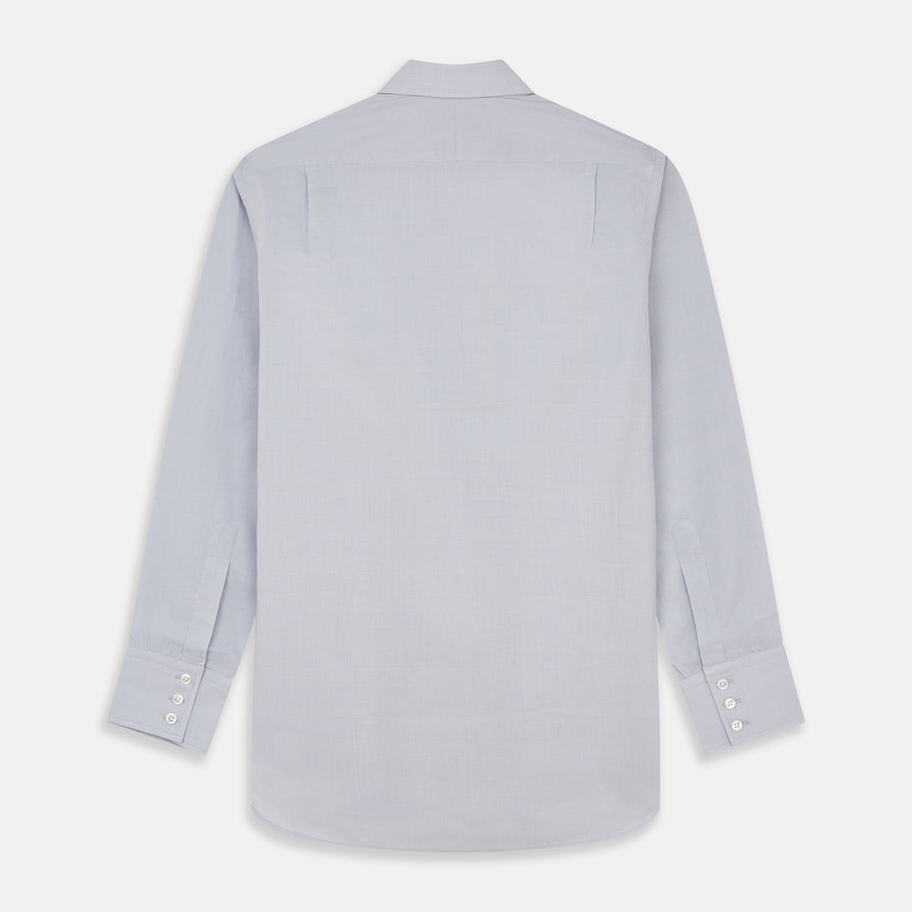 Faded Blue Block Check Cotton Regular Fit Mayfair Shirt