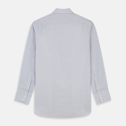 Faded Blue Block Check Cotton Regular Fit Mayfair Shirt Image 4