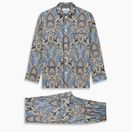 Pale Blue Baroque Silk-blend Hyde Pyjama Set Image 6