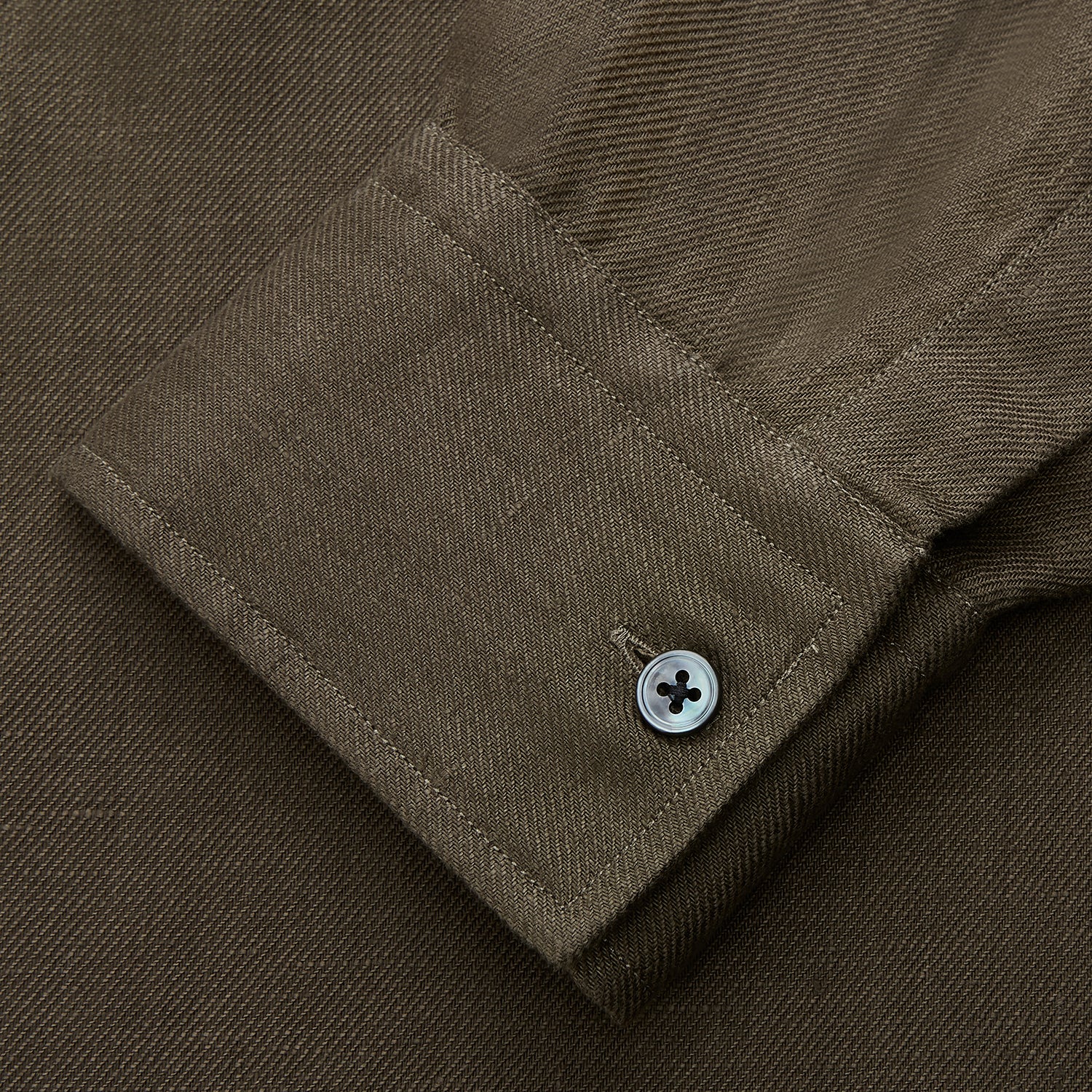View 3 of product Khaki Green Linen Weekend Fit Langston Shirt