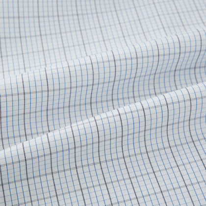 Navy and Blue Multi Grid Check Mayfair Shirt Image 5