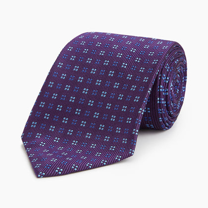 MINI SQUARE SPOT PLUM BLUE TIE Image 4