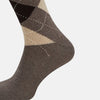 View 4 of product Grey Melange Wool Check Mid-Length Socks