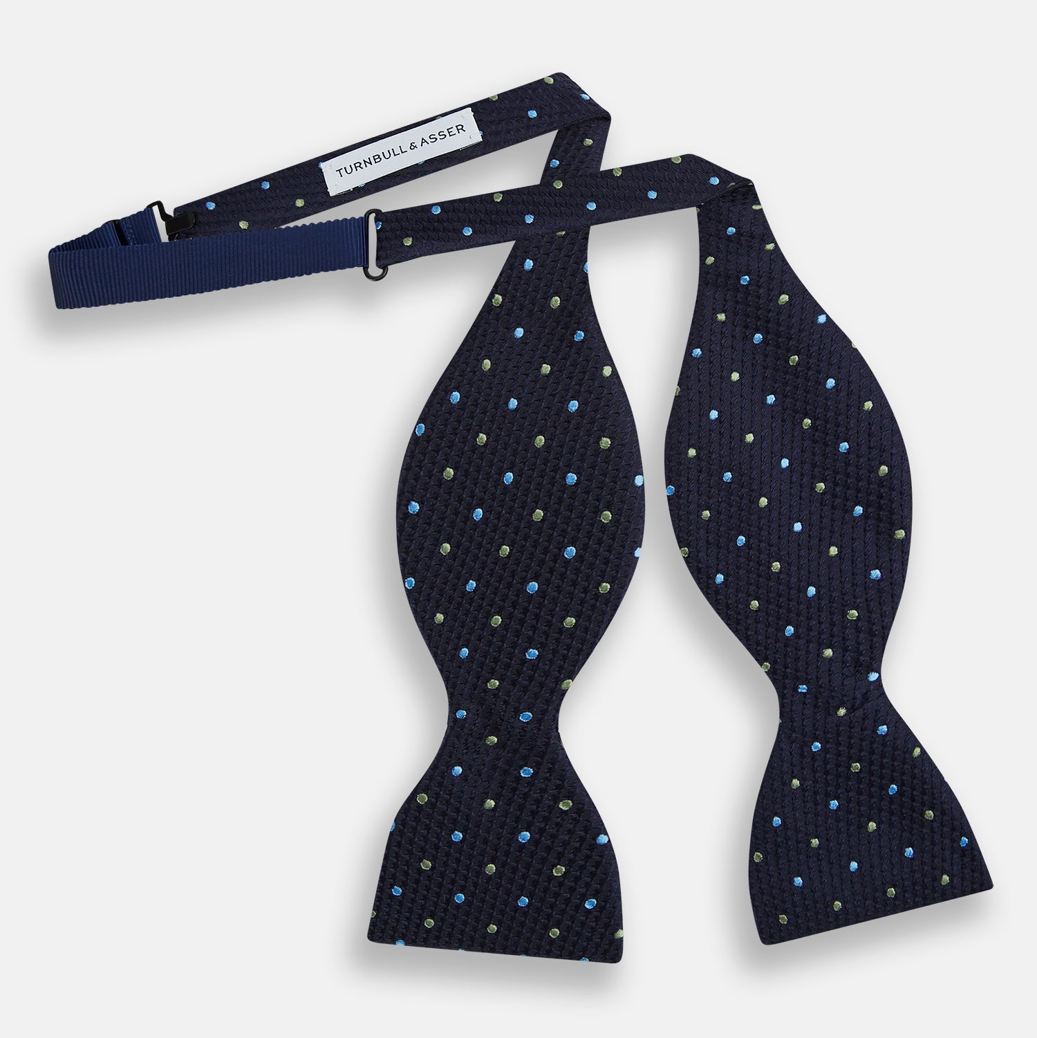 View 2 of product Lime Green and Sky Blue Spot Silk Bow Tie