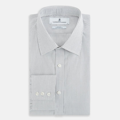 Midnight Blue Grid Check Mayfair Shirt Image 4