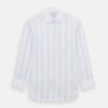 View 1 of product Pale Blue Multi Stripe Shirt with Contrast Collar and Double Cuffs