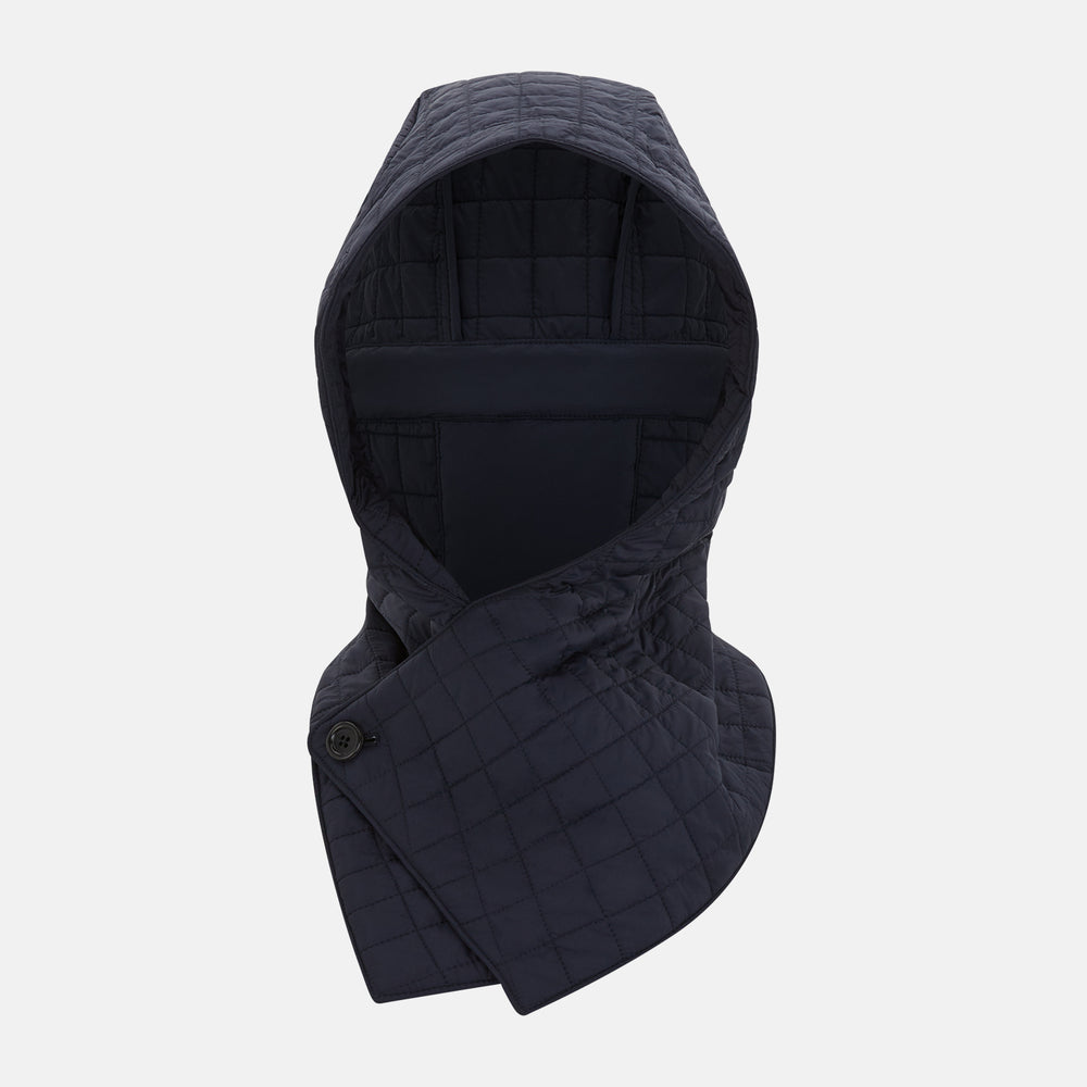 Navy Quilted Hood with Neck Warmer