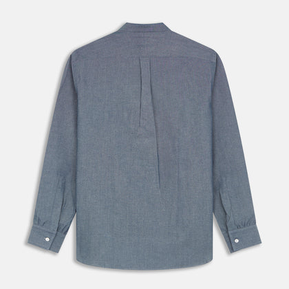 Plain Blue Oxford Cotton Weekend Fit Blake Shirt Image 4